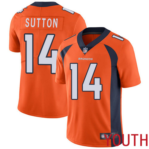 Youth Denver Broncos #14 Courtland Sutton Orange Team Color Vapor Untouchable Limited Player Football NFL Jersey